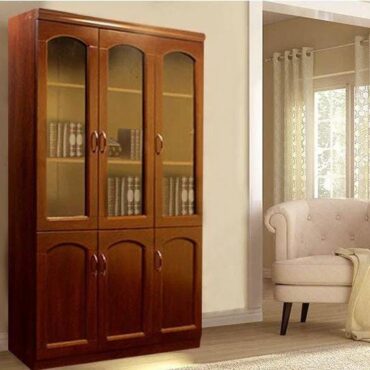 3-Door Wooden Bookshelf