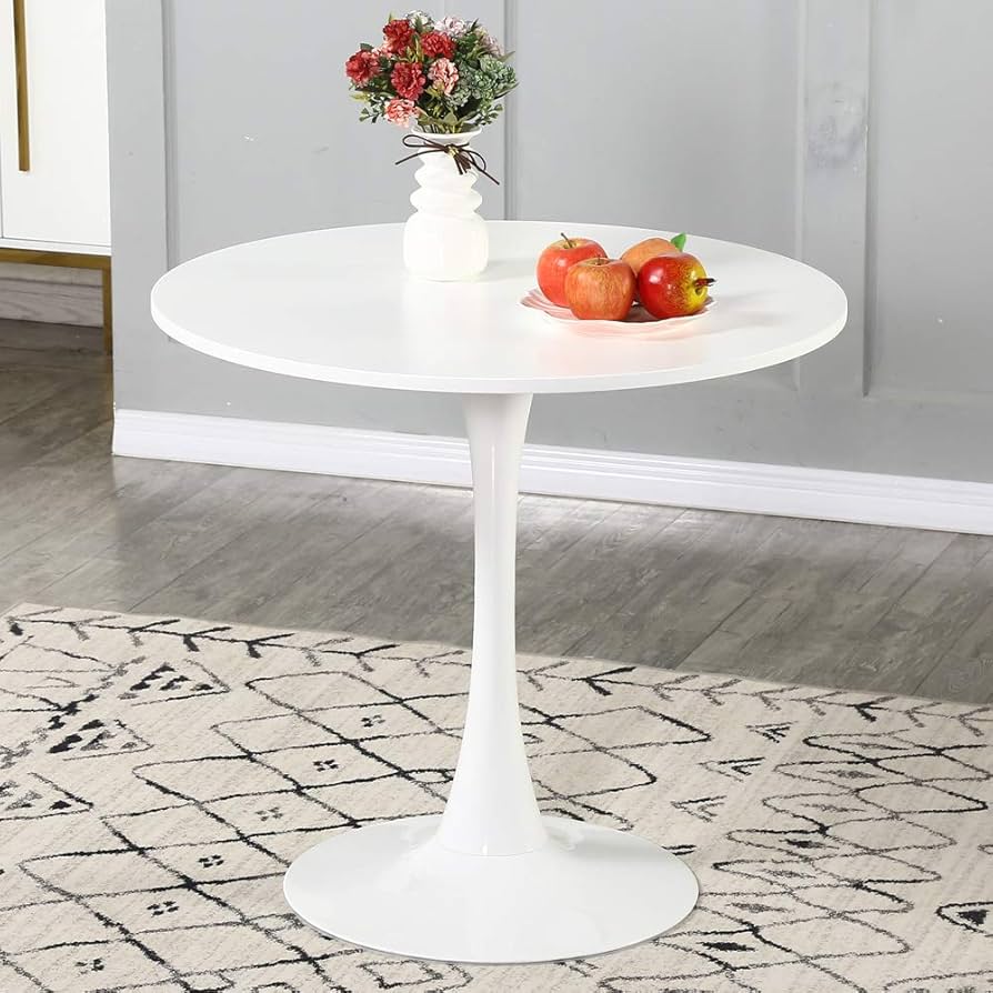 White Round Dining Table