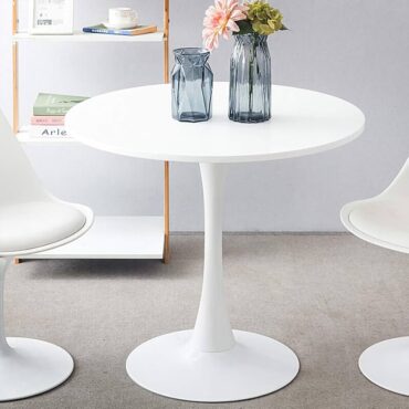 White Round Dining Table