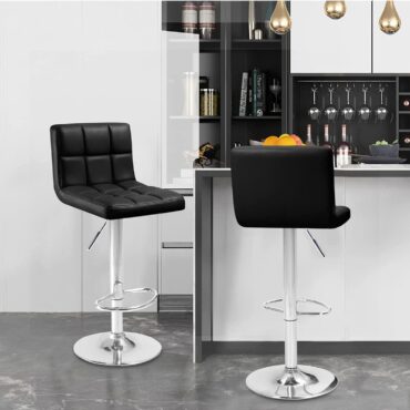 Black -Swivel Adjustable Barstool