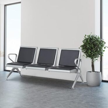 3-Link Heavy Duty padded office visitor's bench.